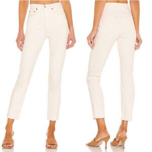 Re/Done Original 90s High Rise Ankle Crop Jeans in Vintage White Size 29 Stretch